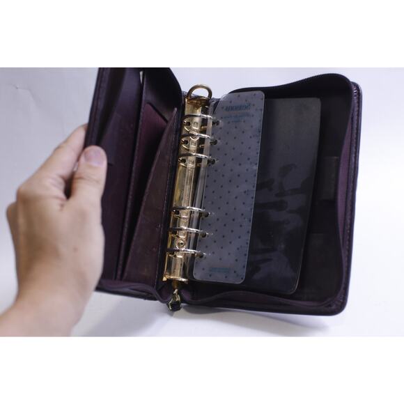 Franklin Day Planner, Brown, Full-Grain Aniline Leather, Binder, Zipper Lock - Picture 2 of 4